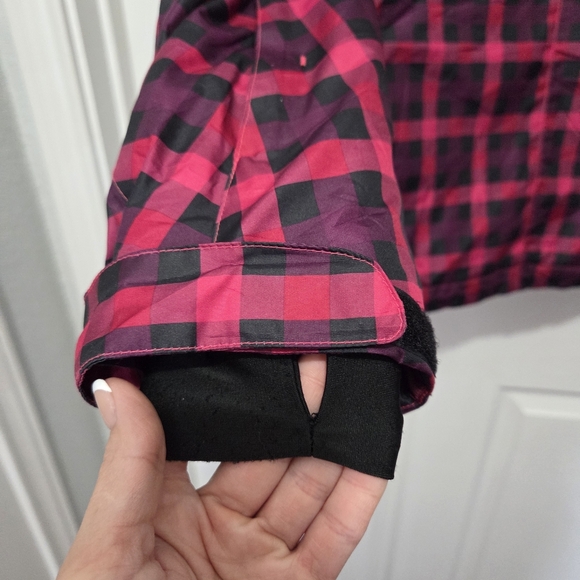 Polar Edge Women Nylon Fleece-lined Pink & Black Plaid Ski Jacket Size Medium - Picture 15 of 16